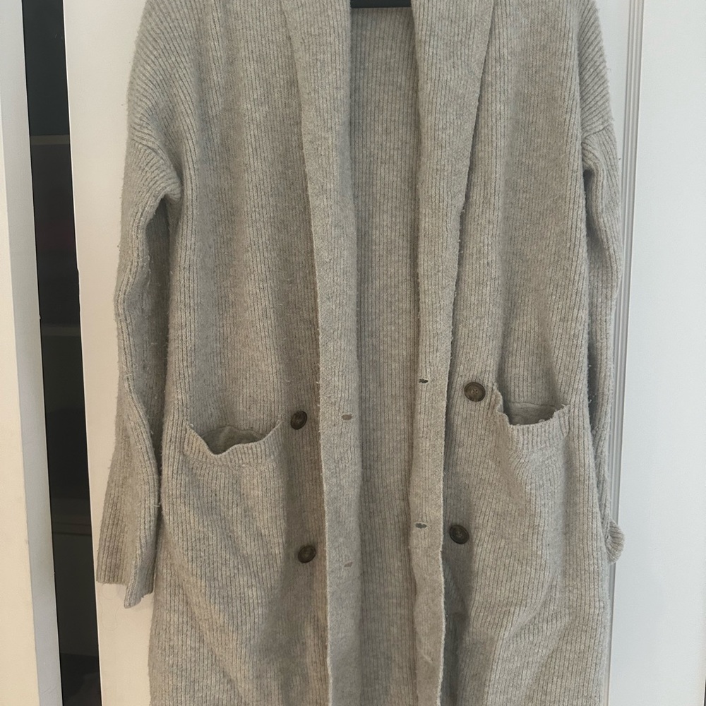 Jcrew long cardigan in grey